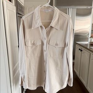 Good American cream/beige lightweight Shacket EUC, size L/XL